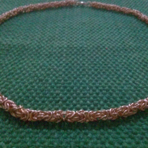 Byzantium: matinee length retailer chainmaille necklace in copper