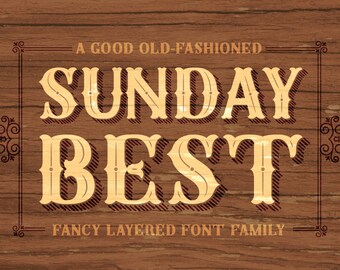 Sunday Best Complete Layered Font Family - Rustic Elegance - OpenType Font