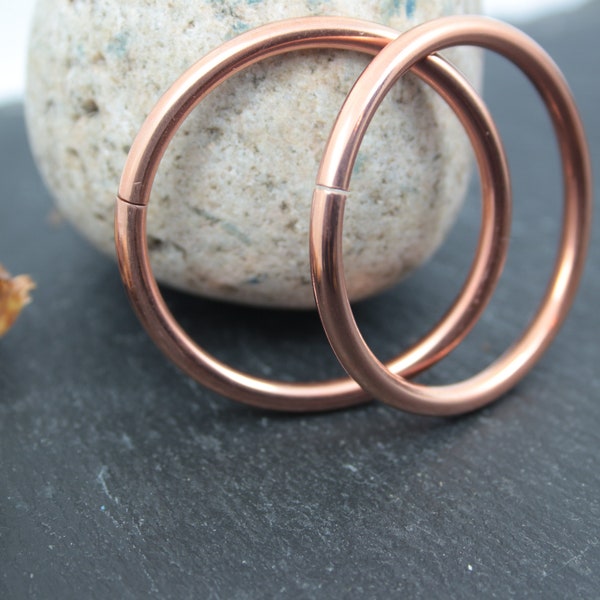 Copper Hoop Earrings Etsy