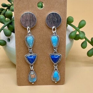 Tirbal style, Sterling Slivers , Boho Earrings, Variety Shape, Color stone , Geometric Earrings, Fashion For Woman