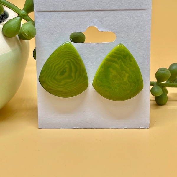 Tagua Triangle, Boho Style, Stud Earrings, Natural Organic, Eco Friendly, Gift For Woman