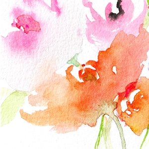 Wildflowers - Flower Watercolor Print, Floral Watercolor, Poppy Watercolor, Primrose Watercolor, Flower Art, Wildflower Art, Orange Flowers