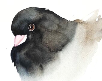 Dark Eyed Junco - Watercolor Print, Watercolor Art, Watercolor Bird, Bird Art, Sparrow Art, Junco Art, Modern Watercolor, Watercolour Birds