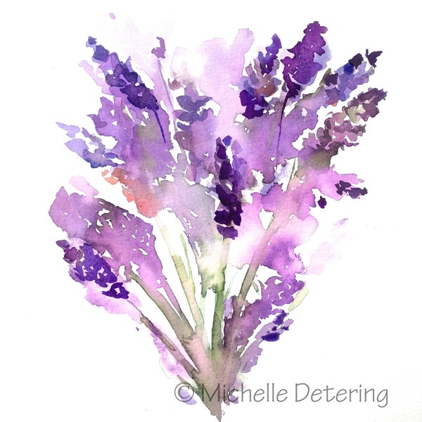 Lavender Dreams - Watercolor Print, Lavender, Lavender Painting, Lavender Art, Abstract Flower Watercolor, Abstract Art, Nature Watercolor