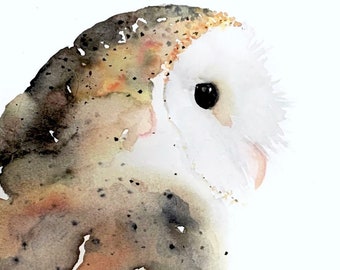 Barn Owl Watercolor - Watercolor Print, Watercolor Owl, Owl Print, Barn Owl Art, Barn Owl Watercolor, Owl Watercolor, Owl Decor, Owl art
