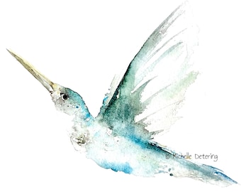 Hummingbird - Watercolor Print, Hummingbird Illustration, Bird Watercolor, Hummingbird Art, Hummingbird Decor, Hummingbird Watercolor, Birds