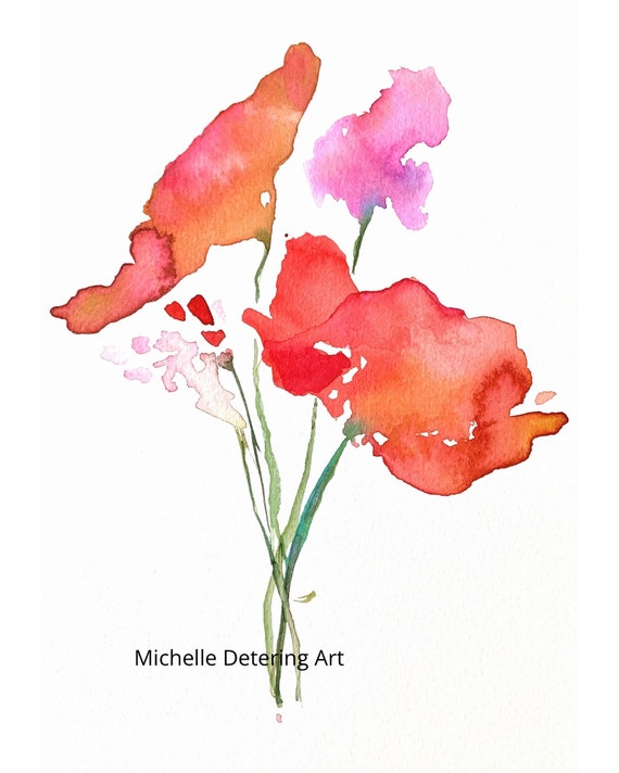 Wildblumen II - Aquarell Blumen, Blumen Aquarell, Aquarell Druck, Moderne Blume Aquarell, Blumen Kunst, Botanische Kunst, Wildblume