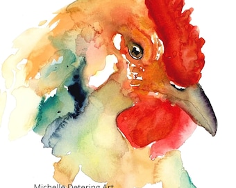 Hen - Watercolor Print, Watercolor Chicken, Chicken Art, Hen art, Chicken Watercolor, Watercolour, Chicken Painting, Modern Chicken Art