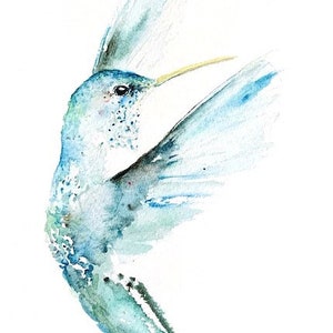 Hummingbird - Watercolor Print, Watercolor Art, Bird Watercolor, Hummingbird Art, Hummingbird Watercolor, Hummingbird Decor, Bird Decor, Art