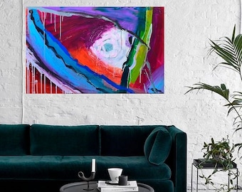 Colorful Abstract, Large Painting, Original Acrylic Art, Bold Colors, Abstraction on Canvas, Vibrant Contemporary Art, Modern Wall Art Decor