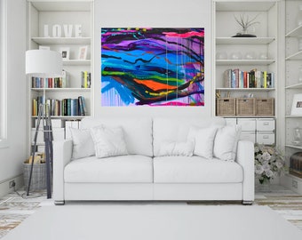 Bold Colorful Abstract Painting, Original Stretched Canvas, One of a Kind, Acrylic Painting, Unique Artwork, Contemporary Art, Modern Decors