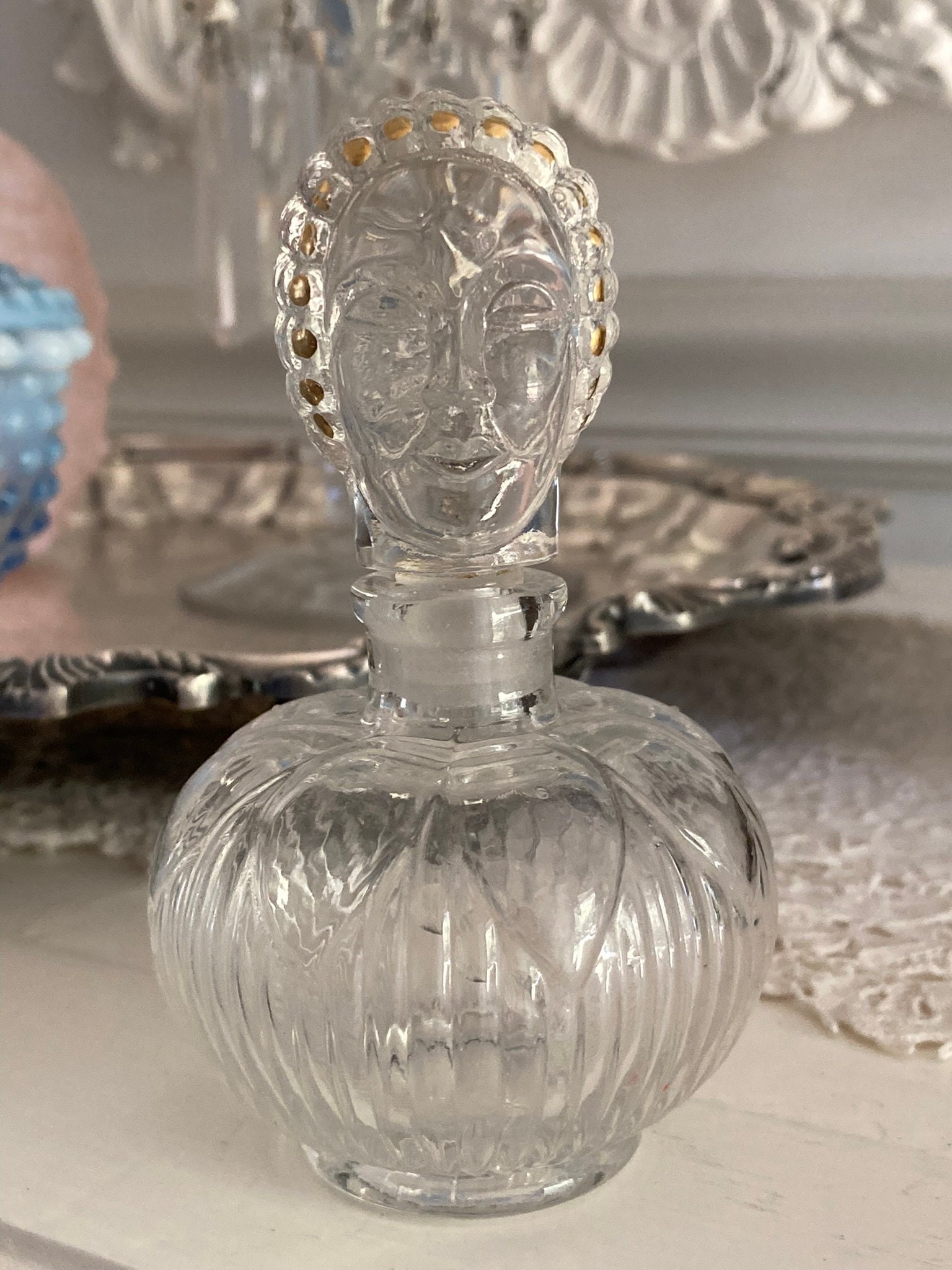 Vintage 1940s Hattie Carnegie Glass Figural Queen Lady Head Hypnotique ...