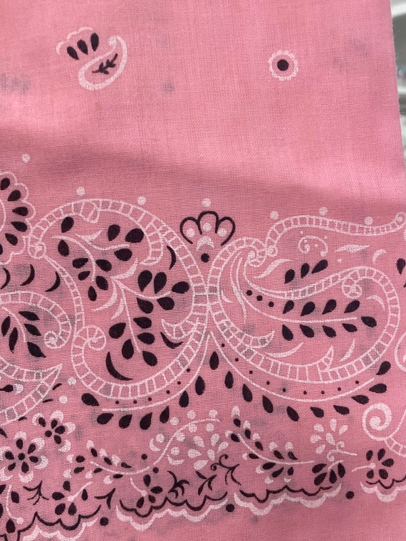NWT Vintage PINK Bandana Made In USA 21” x 22” Fast Color