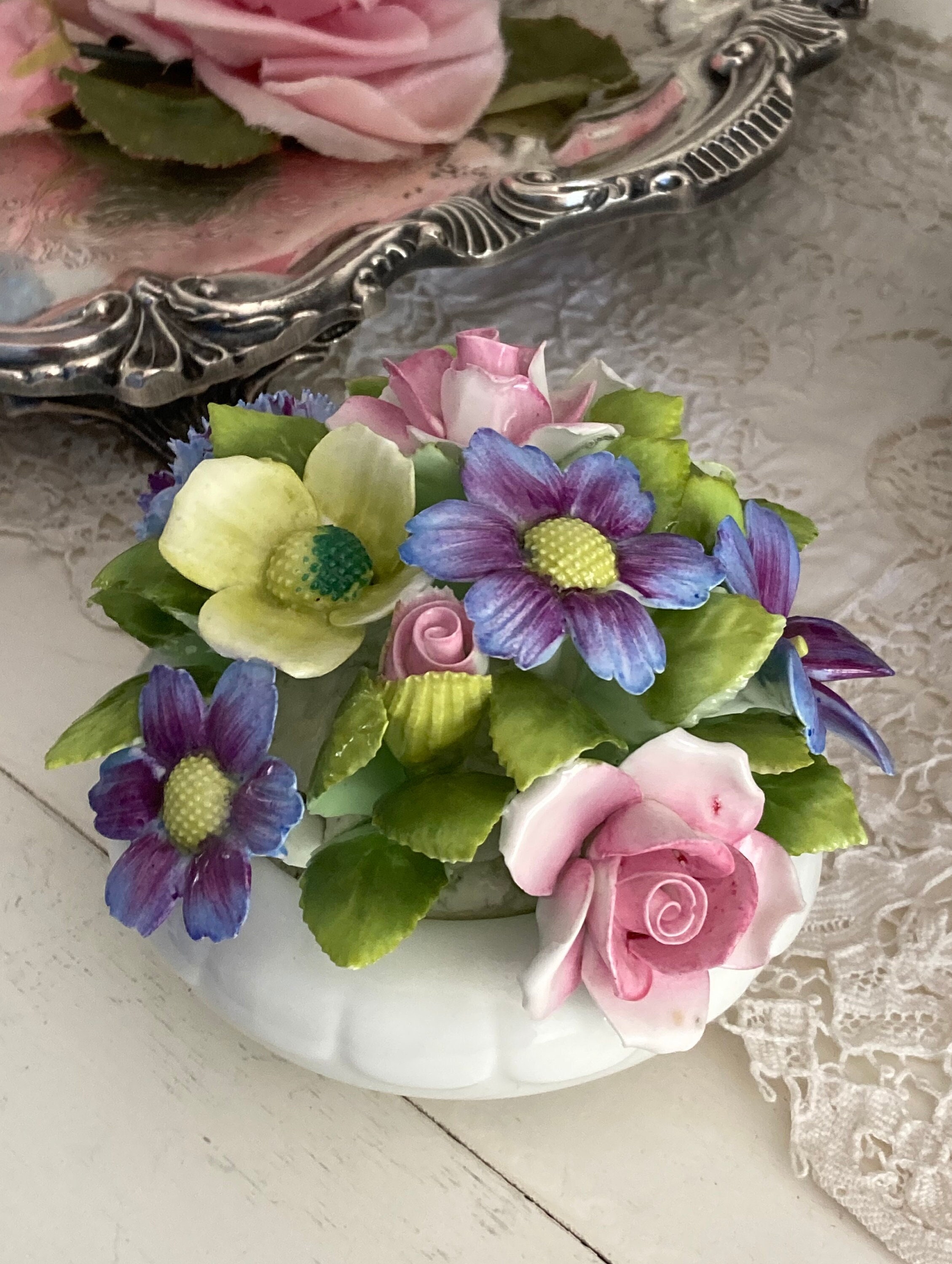 Vintage Royal Adderley Bone China Flower Bouquet England Hand Made