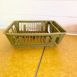 Vintage Rubbermaid Twin Sink Dish Drying/draining Rack Avocado Green 