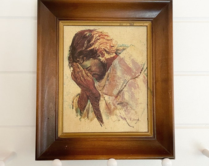 Vintage Original R.hook Jesus Christ Painting Etsy