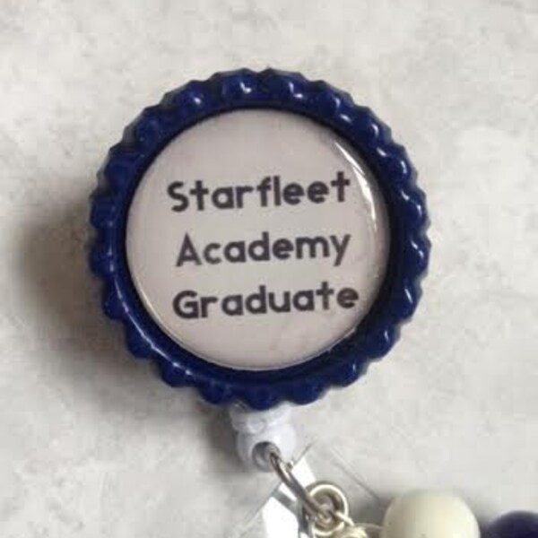 Star Trek-Starfleet Academy Graduate Retractable Badge Reel -Star Trek Badge - Badge Holder Alligator Swivel Pinch Clip-Nurses Jewelry