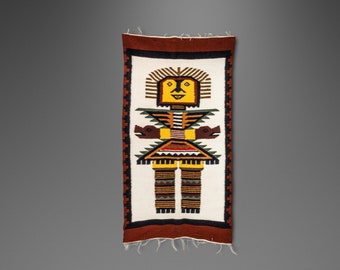 Meso-American Aztec Hand-Woven Tapestry Folk Art / Wall Art, Mexico, c. 1970's