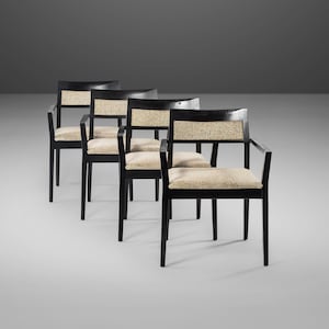 Set of Four 4 Krusin Armchairs in Ebonized Oak by Marc Krusin for Knoll, USA, c. 2000's image 1