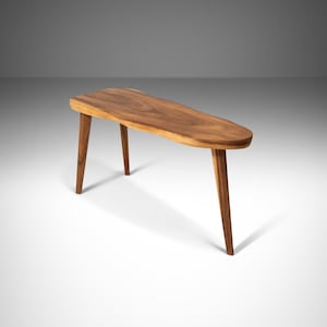 Mid Century Modern Monkey Pod Wood Slab Coffee / End Table, USA, c. 1960's image 1