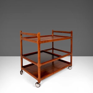 Danish Modern Teak Bar Cart / Teak Trolley by Johannes Andersen for Silkeborg, c. 1960
