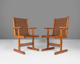 Set of Two (2) Modern Spindle Arm Chairs After Stephen Hynson, c. 1980