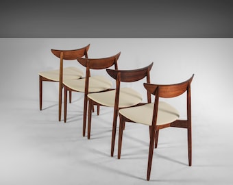 Set of Four (4) Dining Chairs by Harry Ostergaard for Randers Møbelfabrik in Rosewood with New Leather Seats, c. 1960s