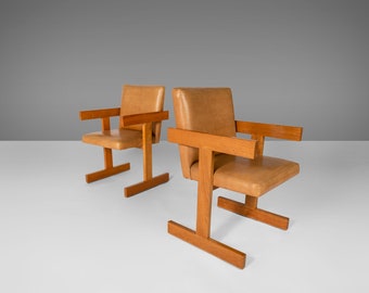 Set of Two (2) Dining Chairs After Jens Risom in Oak
