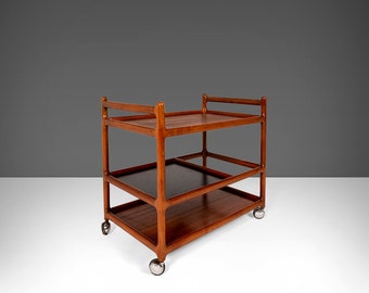 Danish Modern Teak Bar Cart / Teak Trolley by Johannes Andersen for Silkeborg, c. 1960