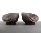 Pair of Mid-Century Barrel Chairs by Adrian Pearsall