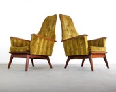 High Back Chairs Attributed to Adrian Pearsall for Craft A Set of 2