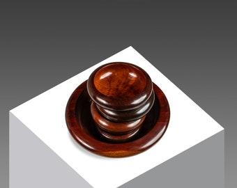 Set of Six (6) Danish Organic Modern Minimalist Hand-Turned Serving Bowls in Solid Cherry Wood, USA, c. 1960's