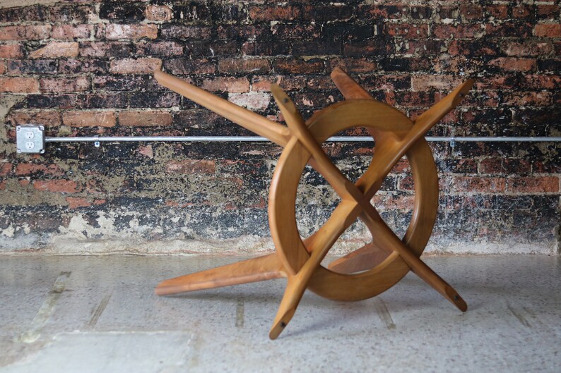 Adrian Pearsall Compass Dining Table w/ Glass Top Etsy