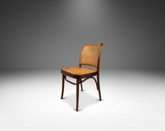 Single Bentwood Prague Model 811 Side Dining Chair by Josef Frank for Stendig in Walnut w/ Original Cane Seat & Back, Poland, c. 1960s