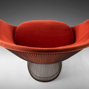 Set of Two 2 Lounge Chairs by Warren Platner for Knoll in Original Red Knoll Fabric, c. 1966 image 2