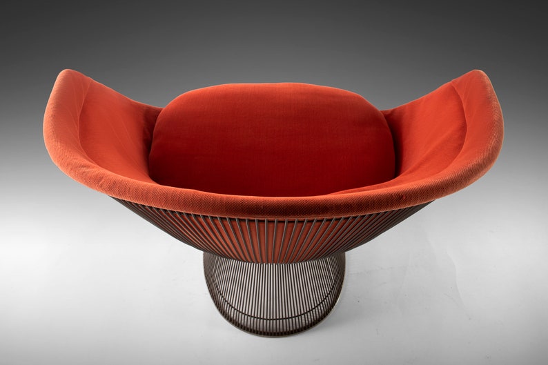 Set of Two 2 Lounge Chairs by Warren Platner for Knoll in Original Red Knoll Fabric, c. 1966 image 2