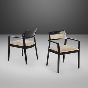 Set of Four 4 Krusin Armchairs in Ebonized Oak by Marc Krusin for Knoll, USA, c. 2000's image 2