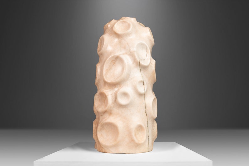 Modern Abstract Sculpture in Solid Alabaster 'Tenticle' by Mark Leblanc 1/8, USA image 3