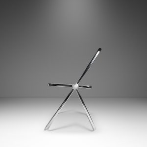 Italian Modern 'Plia' Folding Chair in Lucite and Chrome by Giancarlo Piretti for Anonima Castelli, Italy, c. 1970's afbeelding 2