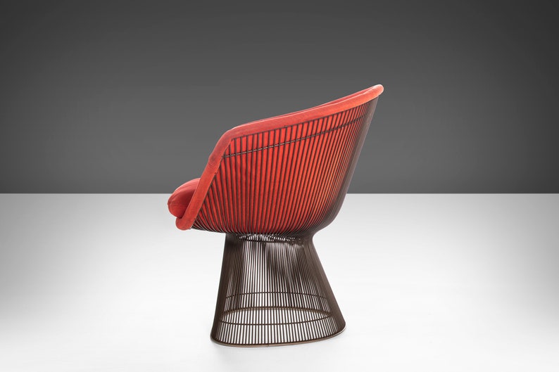 Set of Two 2 Lounge Chairs by Warren Platner for Knoll in Original Red Knoll Fabric, c. 1966 image 5