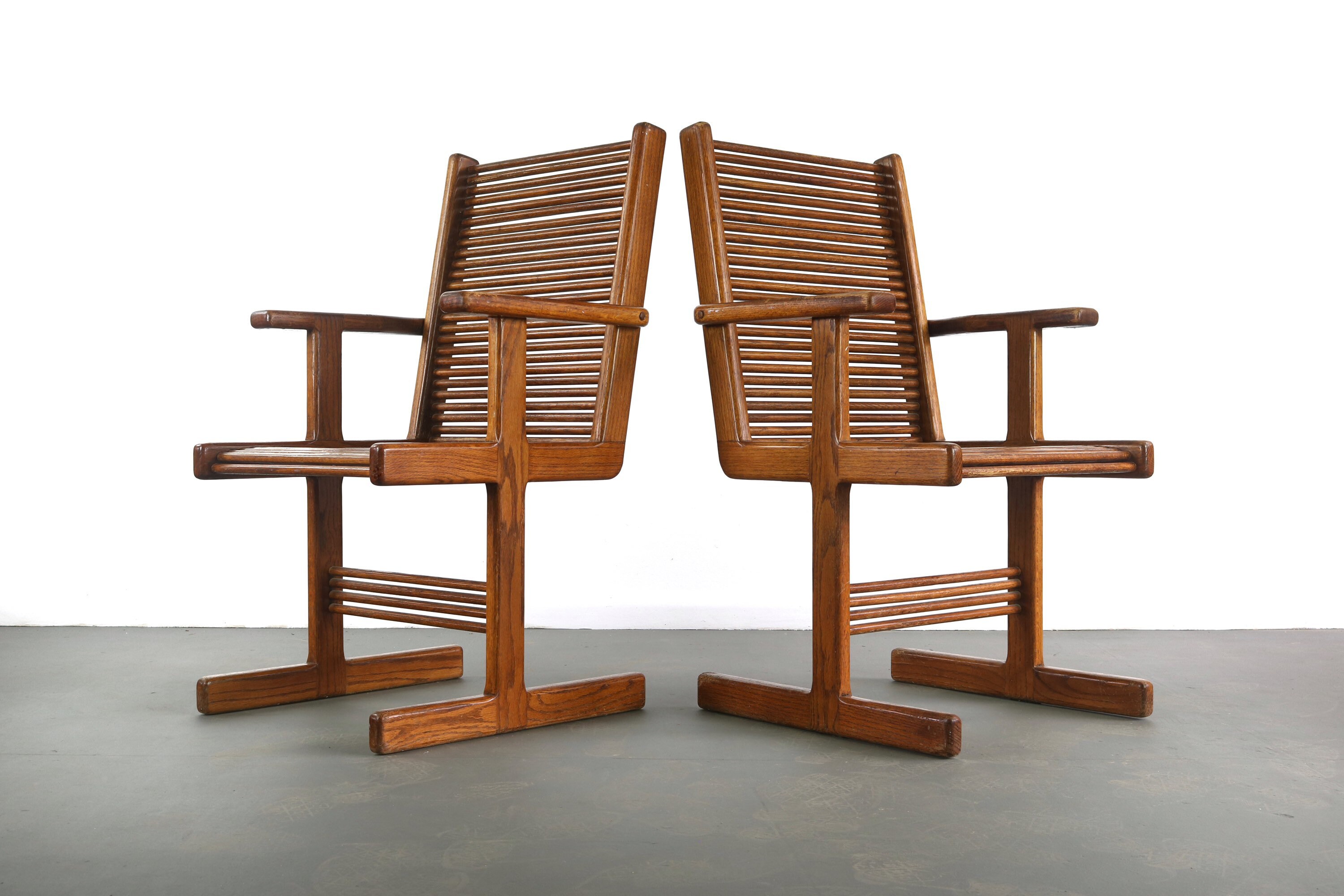 Set of Two Vintage Modern Spindle Arm Chairs by Stephen Hynson Etsy