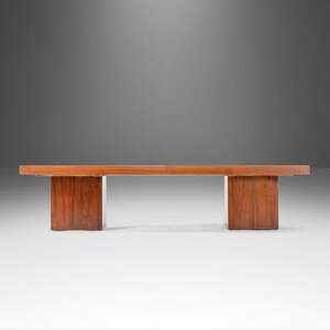 Mid Century Modern Expanding Coffee Table in Walnut & Formica by John Keal for Brown Saltman, USA, c. 1960's image 4