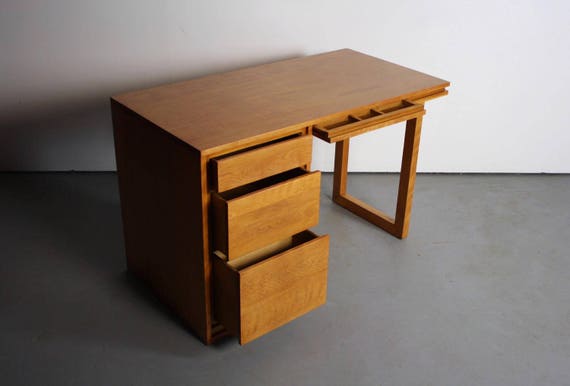 Mid Century Modern Birch Desk By Russel Wright For Conant Ball Etsy