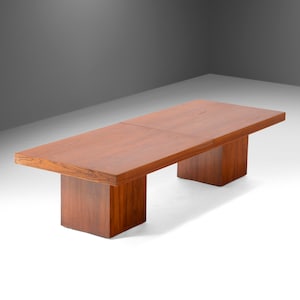 Mid Century Modern Expanding Coffee Table in Walnut & Formica by John Keal for Brown Saltman, USA, c. 1960's image 3