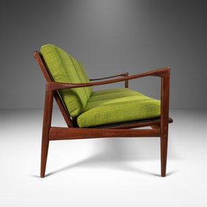 Kandidaten Three Seater Sofa in Lime Green Fabric by Ib Kofod-Larsen for Olof Person, Denmark, c. 1960&#39;s