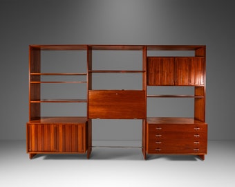 Rare Model RY-100 Three Bay Wall Unit / Room Divider in Teak by Hans J. Wegner for Ry Møbler, Denmark, c. 1965