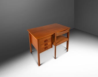 Danish Mid-Century Modern Petite Writer's Desk in Teak by Faarup Møbelfabrik attributed to Ib Kofod Larsen, c. 1980s