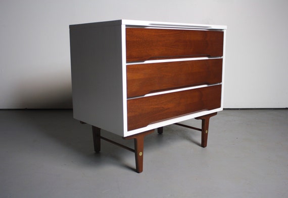 Gorgeous And Versatile Two Tone Mid Century Small Dresser By Etsy