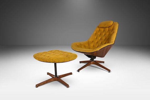 Plycraft chair and sale ottoman
