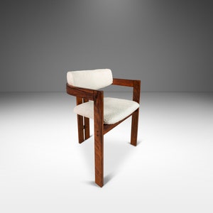 Set of Six 6 Pamplona Arm Dining Chairs in Rosewood & White Bouclé After Augusto Savini, c. 1970's imagem 7